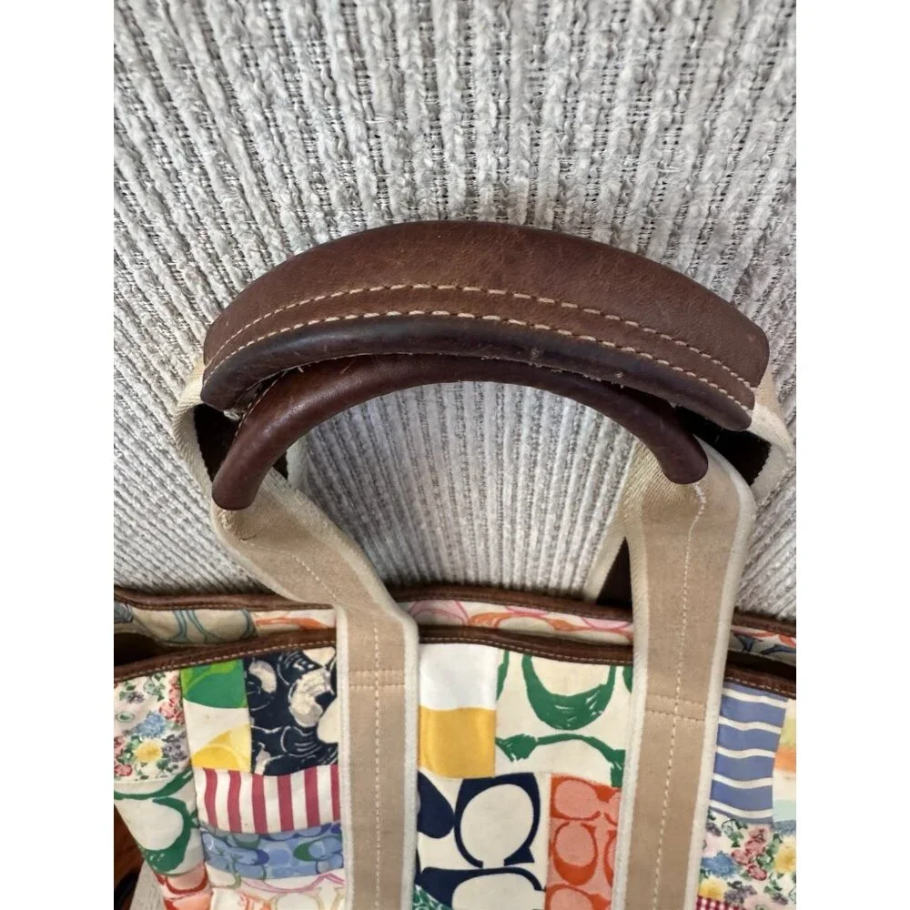Coach Hampton Weekend Tote Bag Patchwork Handbag Purse Satchel Y2K - Picture 16 of 16